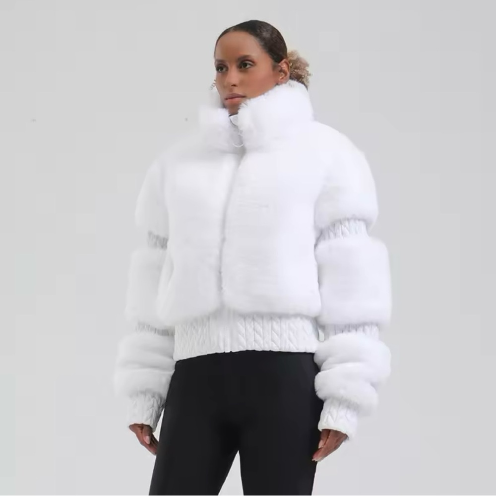 Gsou White Women's Fur Jacket